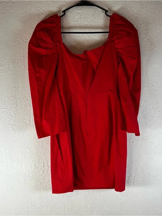 Lovers + Friends Isa Puff Sleeve Mini Dress in Cherry Red - Picture 10 of 15